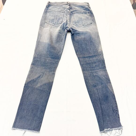 Rag & Bone High Rise Ankle Skinny Denim Jeans Raw Hem W1566K520ALC ALEC Size 26 - Picture 3 of 8